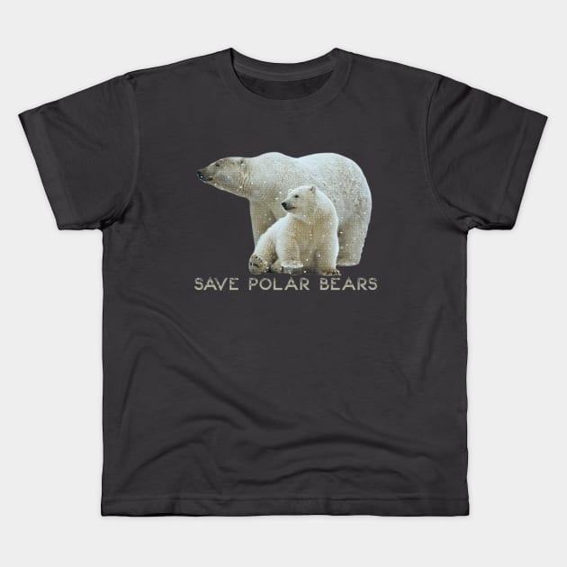 Save Polar Bears Kids T-Shirt by osaya